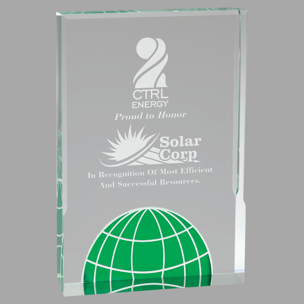 6" X 8 Globe Acrylic Award – item GL32GN image 2
