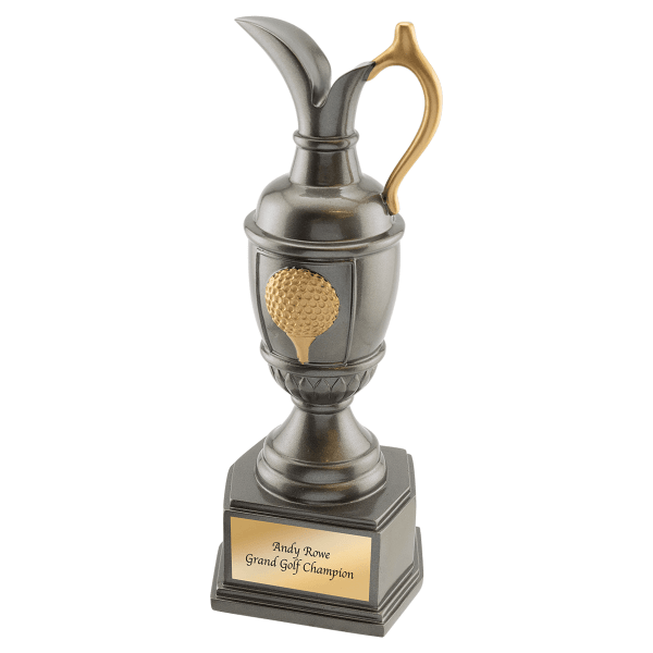 9.75" Gun Mtl/Gold Glf Resin Award – item GLF10