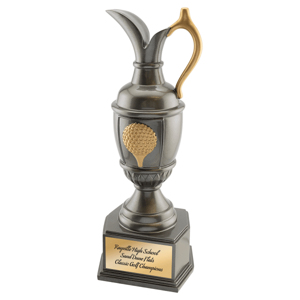 11.75" Gun Mtl/Gold Glf Resin Award – item GLF11