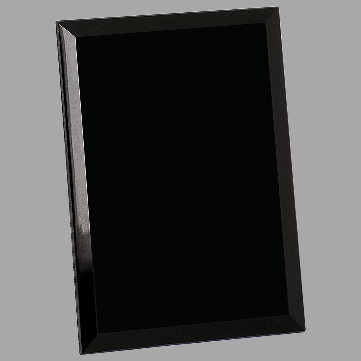 6" x 8" Black Glass Mirror Plaque — GMR68BK