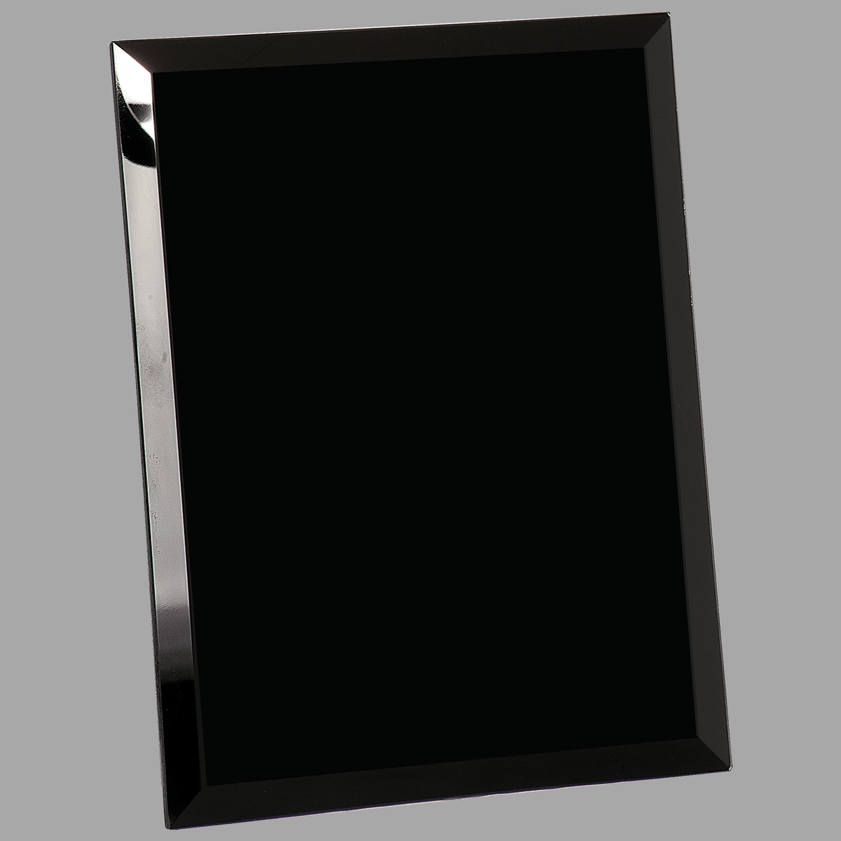8" x 10" Black Glass Mirror Plaque — GMR810BK