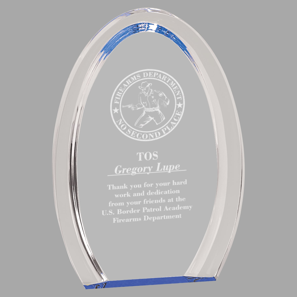 7" Blue Oval Halo Acrylic — HAL201BU