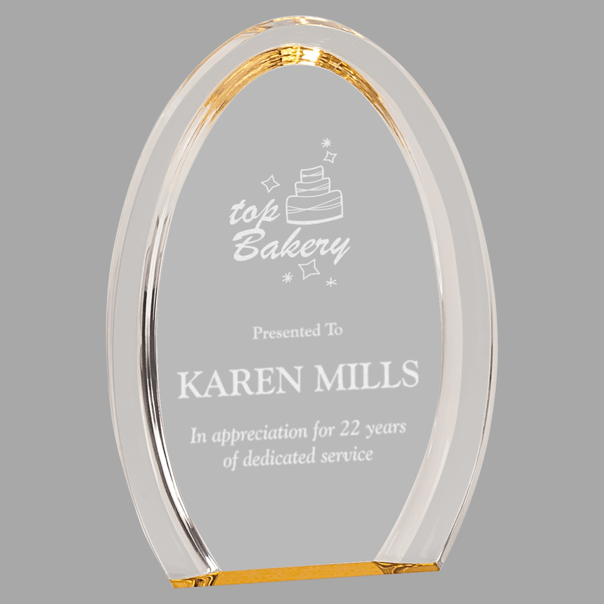 7" Gold Oval Halo Acrylic — HAL201G