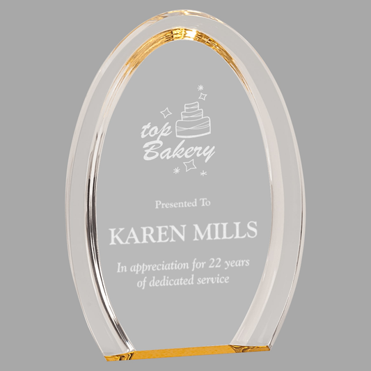 7" Gold Oval Halo Acrylic — HAL201G
