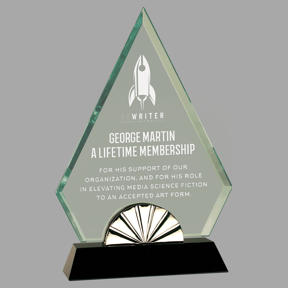 9 3/4" Diamond Horizon Glass with Black Base — HGL13