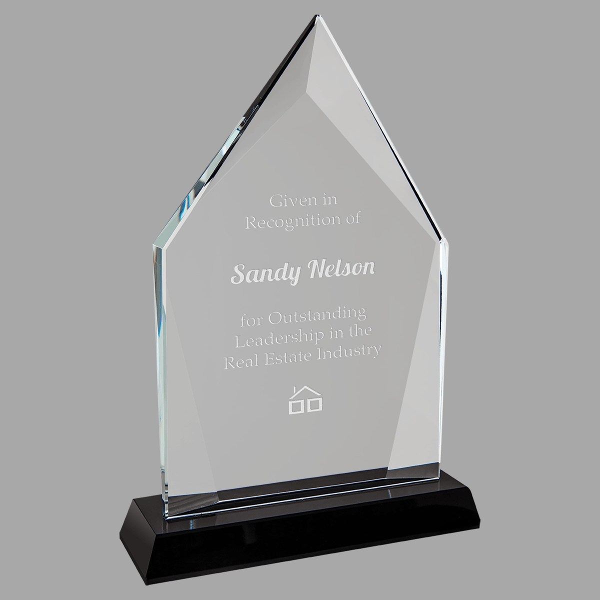 8 1/2" Diamond Halo Glass with Black Base — HLG104BK