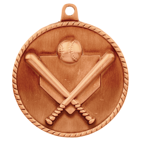 2" Baseball Hi Relief Medal – item HR705 image 3