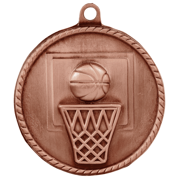 2" Basketball Hi Relief Medal – item HR710 image 3