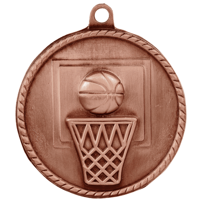 2" Basketball Hi Relief Medal – item HR710 image 3