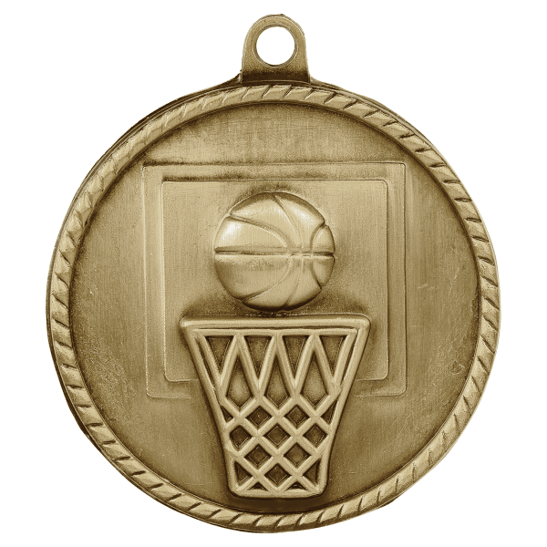 2" Basketball Hi Relief Medal – item HR710