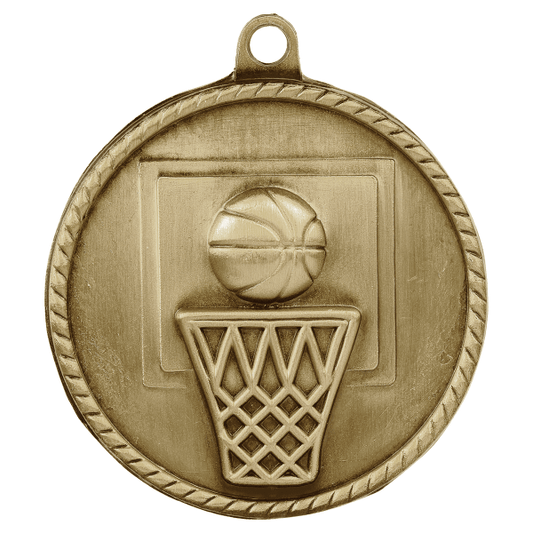 2" Basketball Hi Relief Medal – item HR710