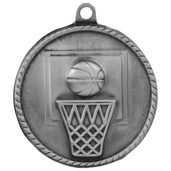2" Basketball Hi Relief Medal – item HR710 image 2