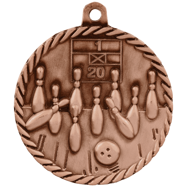 2" Bowling Hi Relief Medal – item HR715 image 3