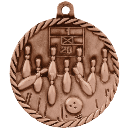 2" Bowling Hi Relief Medal – item HR715 image 3