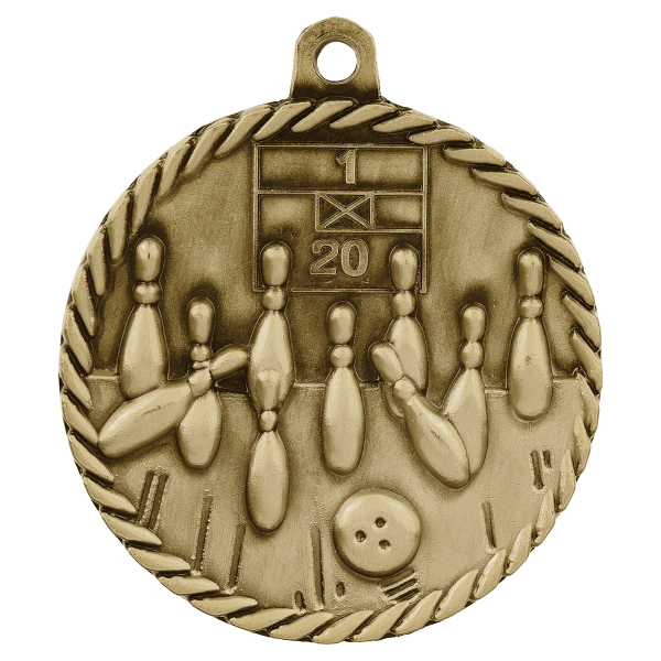 2" Bowling Hi Relief Medal – item HR715