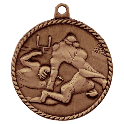 2" Football Hi Relief Medal – item HR720 image 3