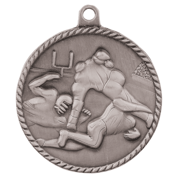 2" Football Hi Relief Medal – item HR720 image 2