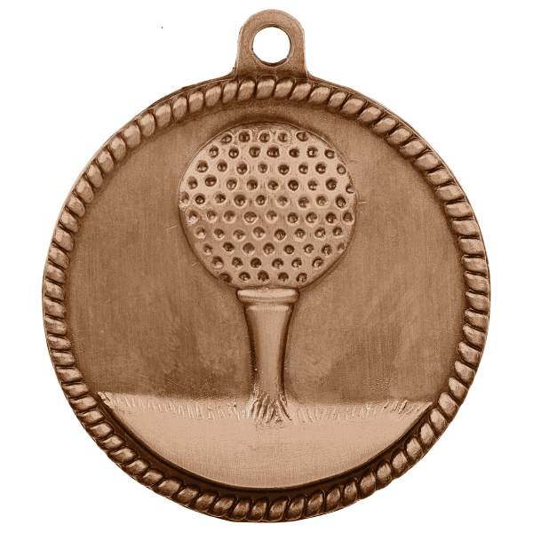 2" Golf Hi Relief Medal – item HR725 image 3