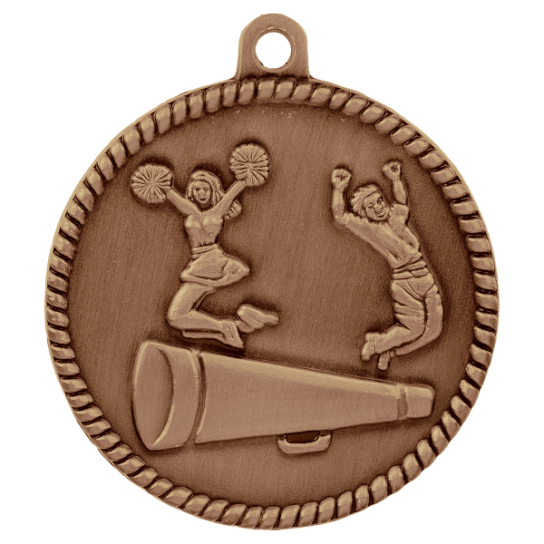2" Cheerleading Hi Relief Medal – item HR775 image 3