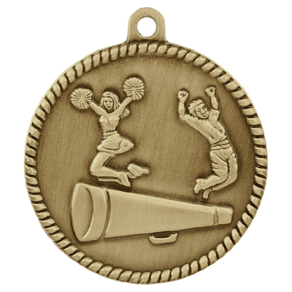 2" Cheerleading Hi Relief Medal – item HR775
