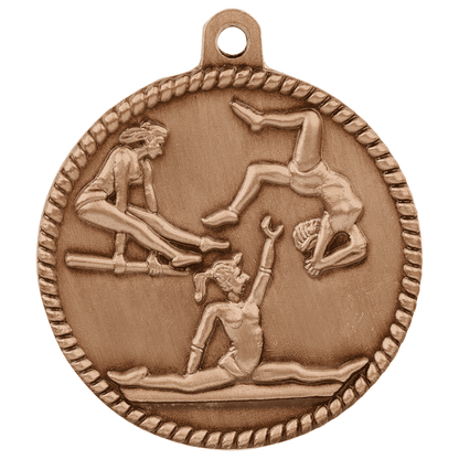 2" Gymnastics Hi Relief Medal – item HR790 image 3