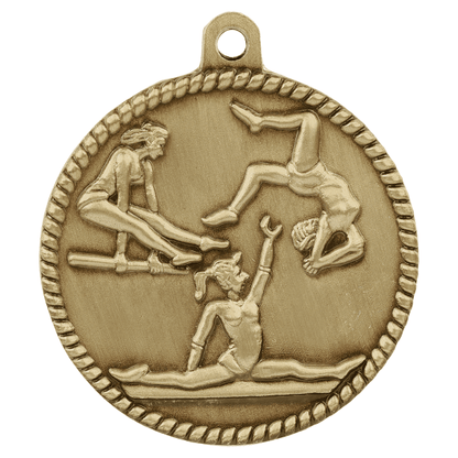 2" Gymnastics Hi Relief Medal – item HR790