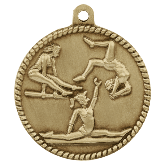 2" Gymnastics Hi Relief Medal – item HR790