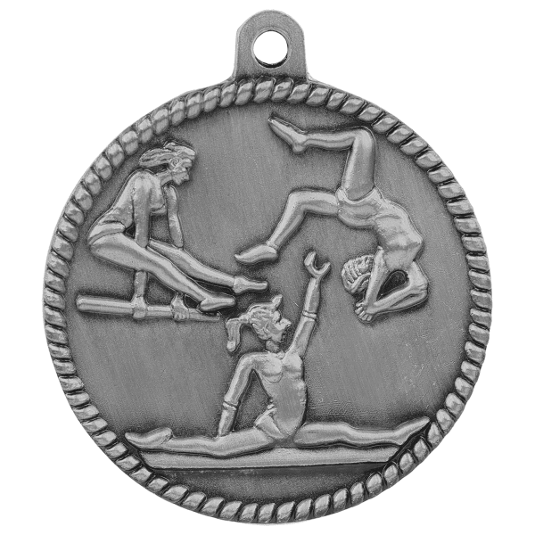 2" Gymnastics Hi Relief Medal – item HR790 image 2