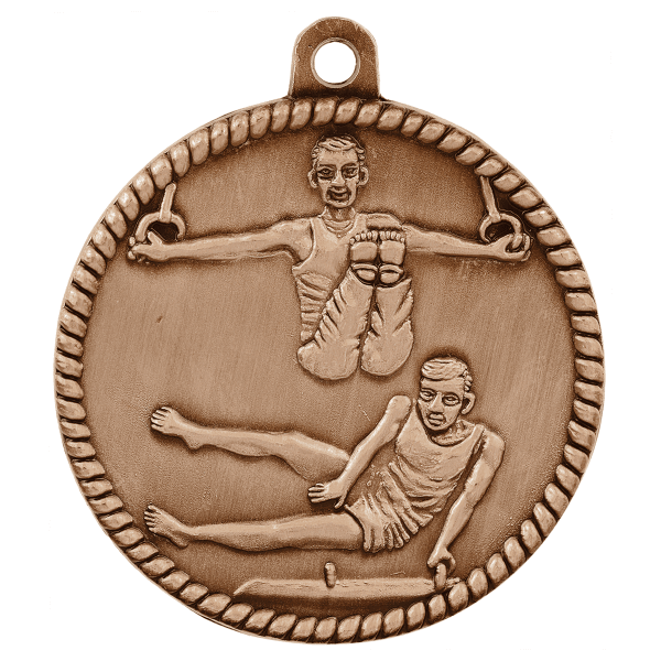 2" Gymnastics Hi Relief Medal – item HR795 image 3
