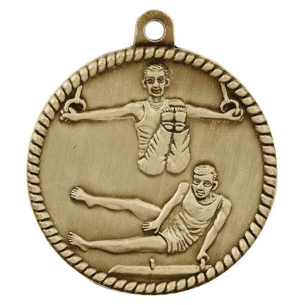 2" Gymnastics Hi Relief Medal – item HR795