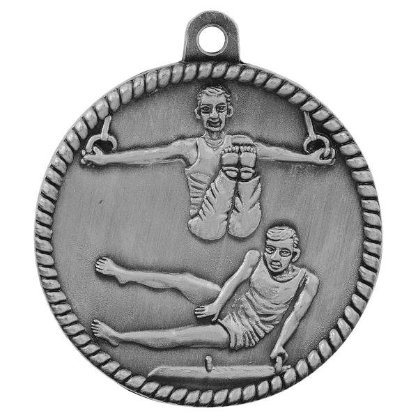 2" Gymnastics Hi Relief Medal – item HR795 image 2