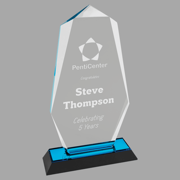 5" X 9 Octagon Point Impress Acrylic Award – item IMP167BU