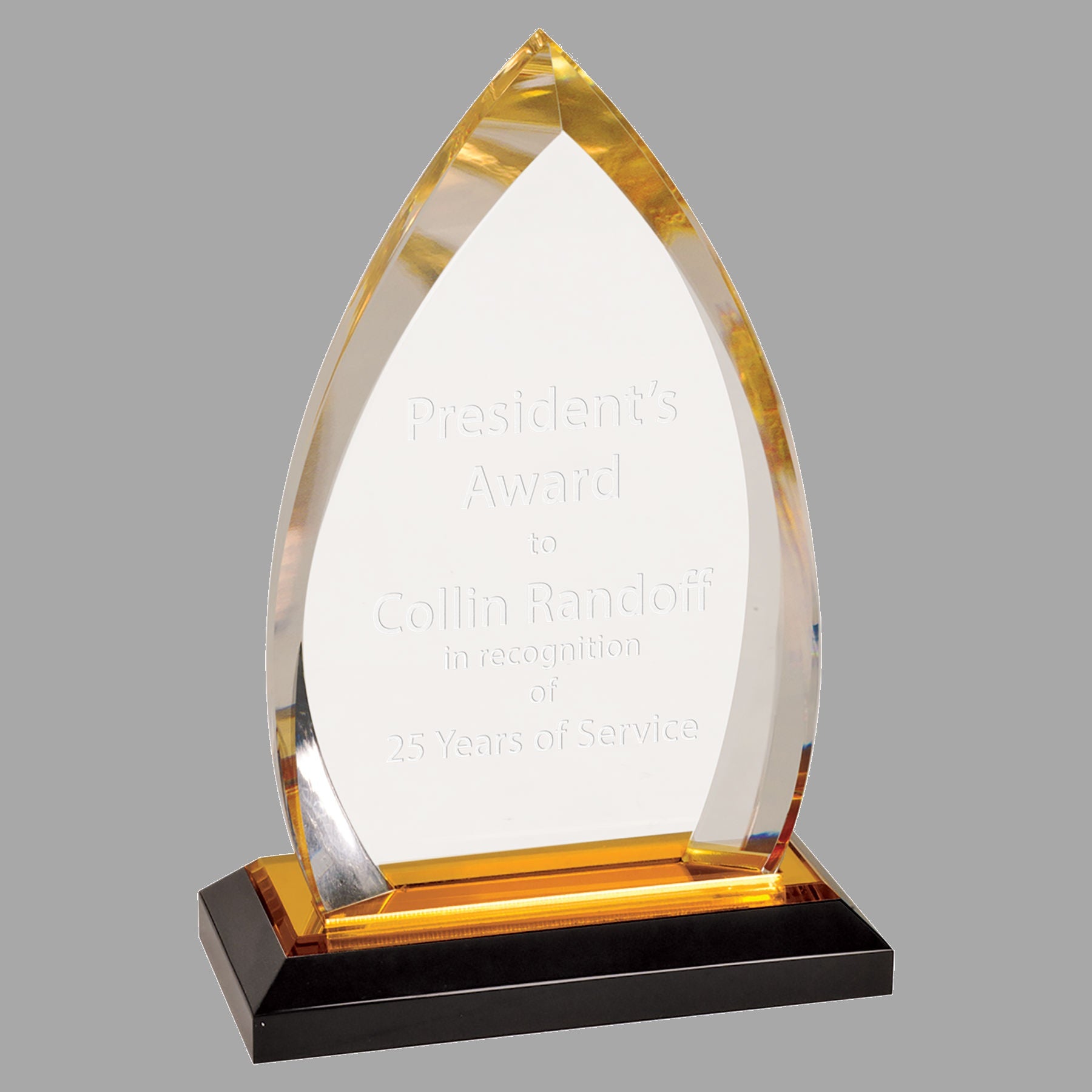 7.75" Oval Impress Acrylic Award – item IMP601G image 2