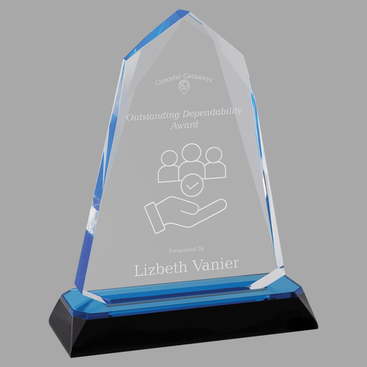 6.75" Halo-Diamond Corner Base Acrylic Award – item IMP815BU