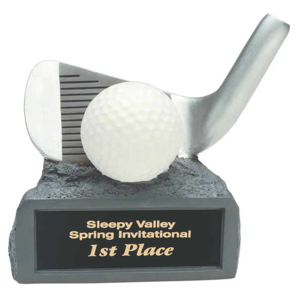 4.25" White/Silver Golf Resin Award – item JDS31A