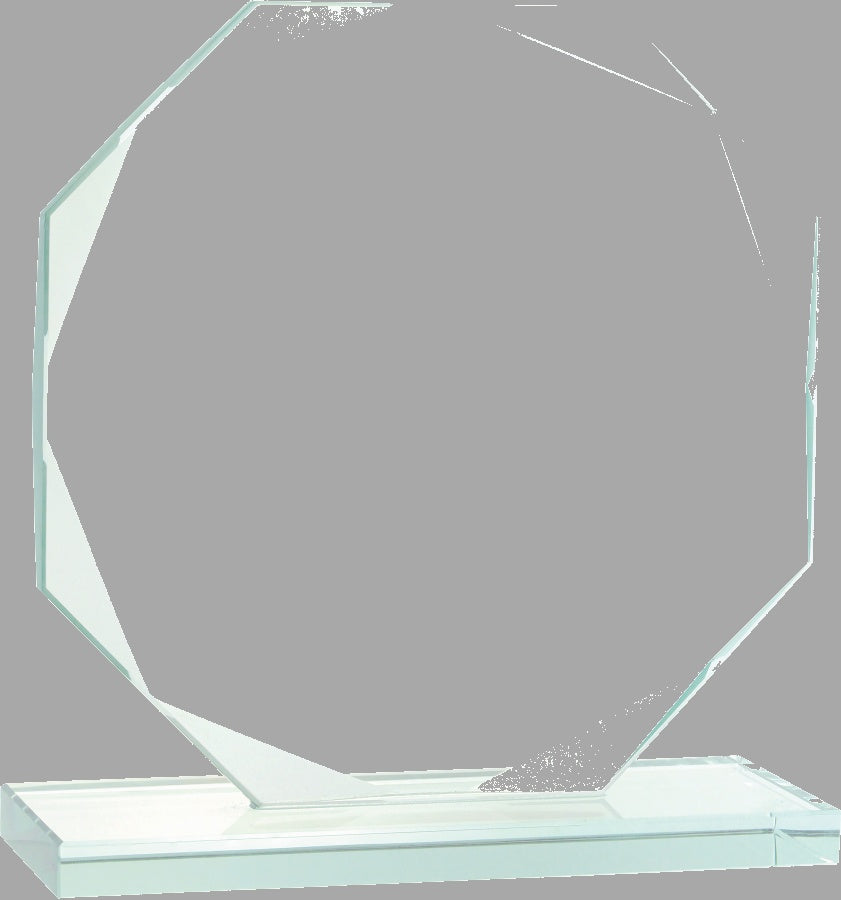 6" Octagon Jade Glass Award – item JGS11 image 2
