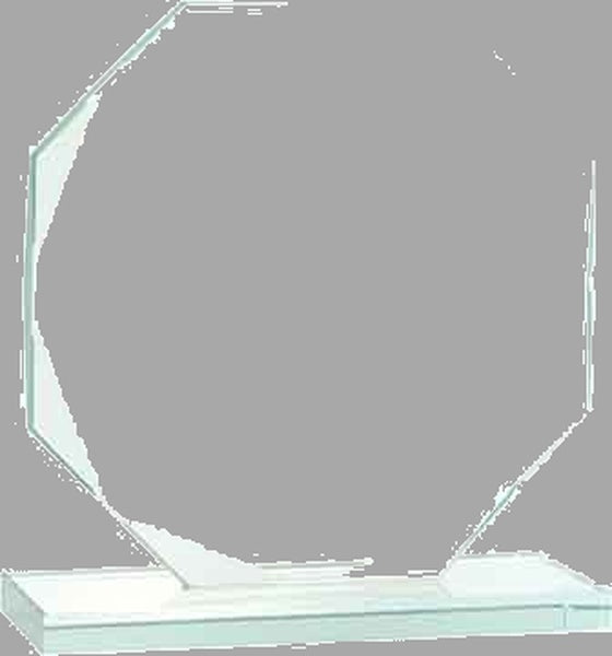 6" Octagon Jade Glass Award – item JGS11