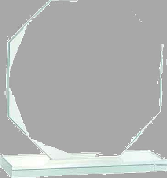 6.5" Octagon Jade Glass Award – item JGS12