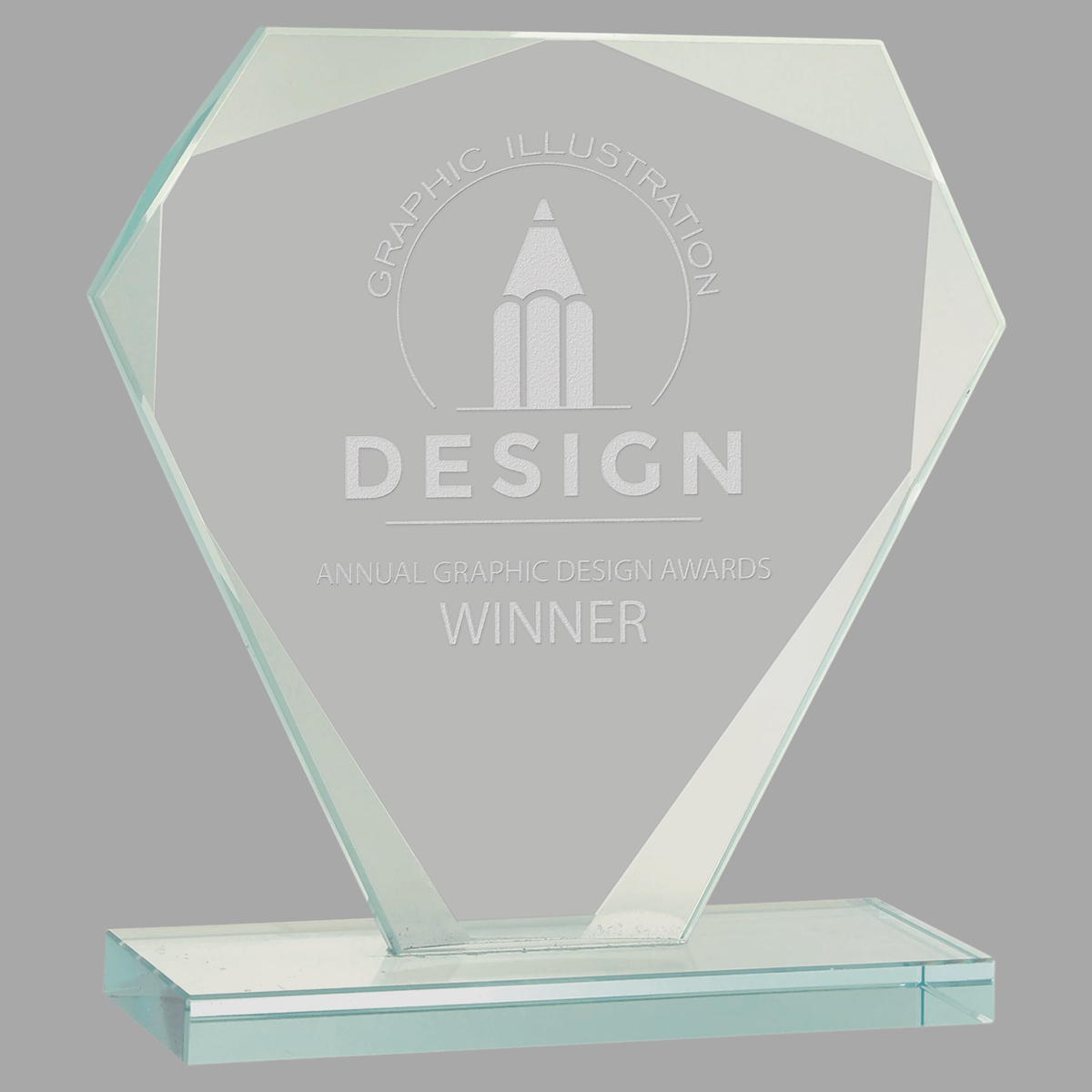 7" Cut Diamond Jade Glass Award — JGS33