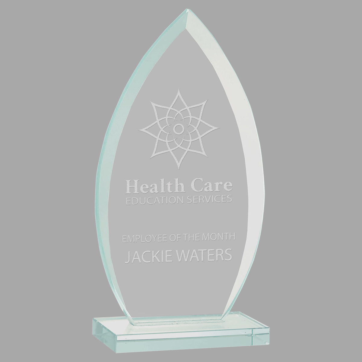 7" Oval Jade Glass Award — JGS41