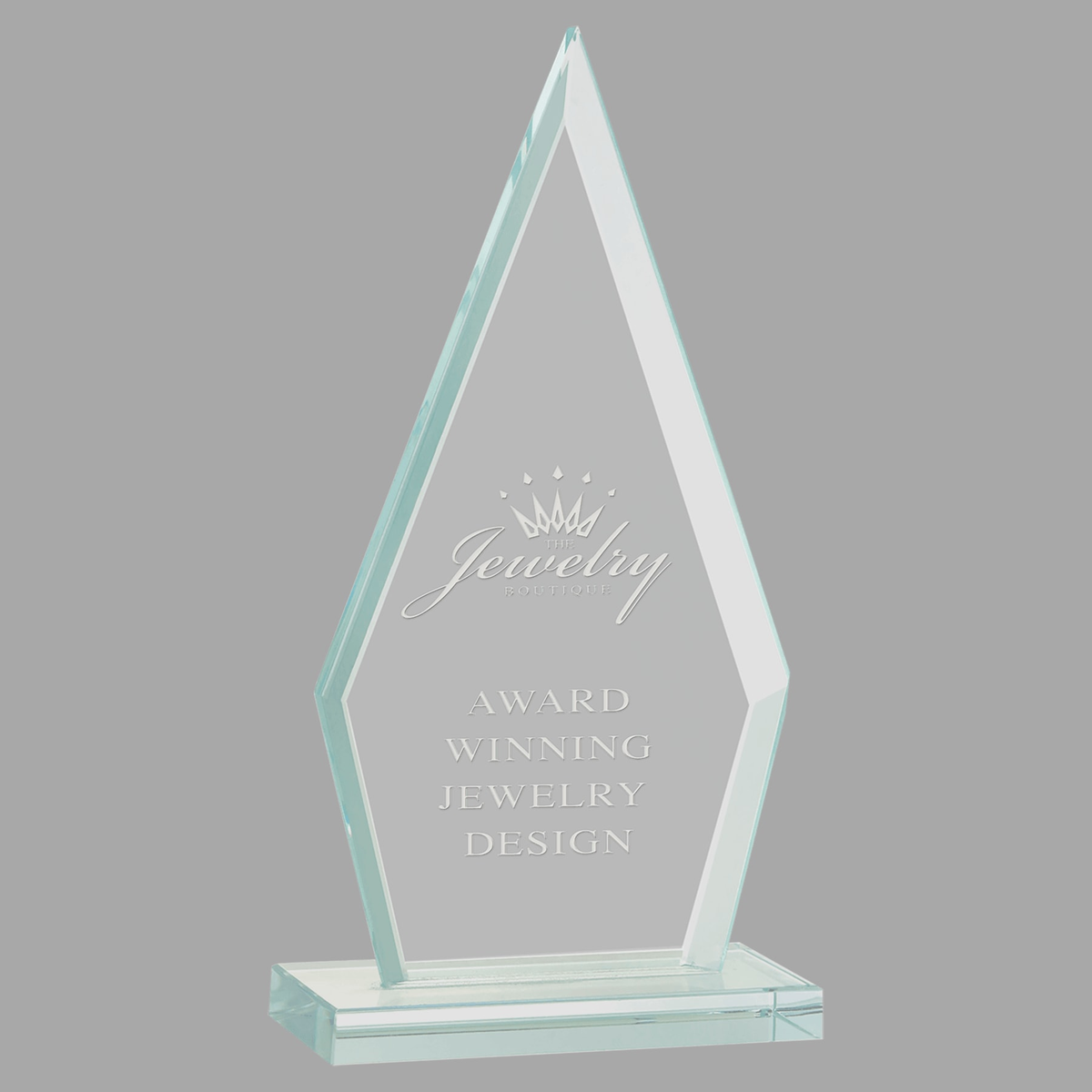 6 3/4" Triangle Jade Glass Award — JGS51