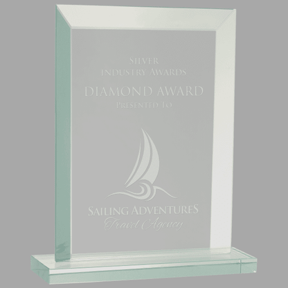 7.75" Rect. Jade Glass Award – item JGS62 image 3