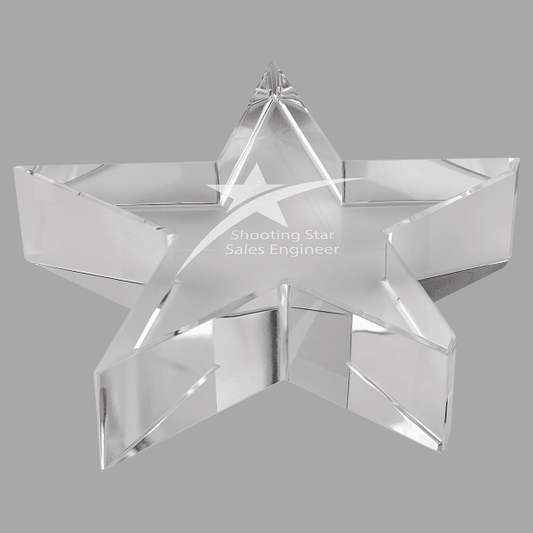 4.125" x 0.875" Thick Crystal Star Paperweight – item K9251