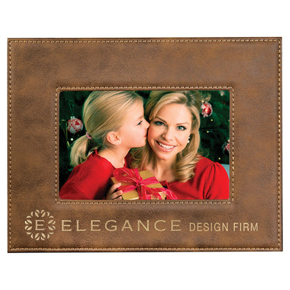 4" x 6" /Gold Leatherette Photo Frame – item LLF1046