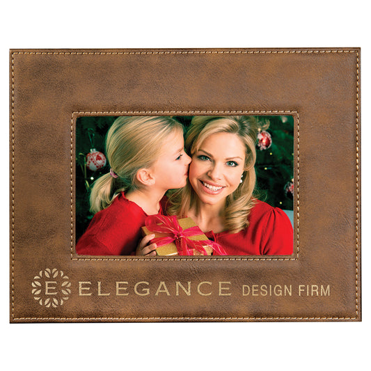 4" x 6" /Gold Leatherette Photo Frame – item LLF1046