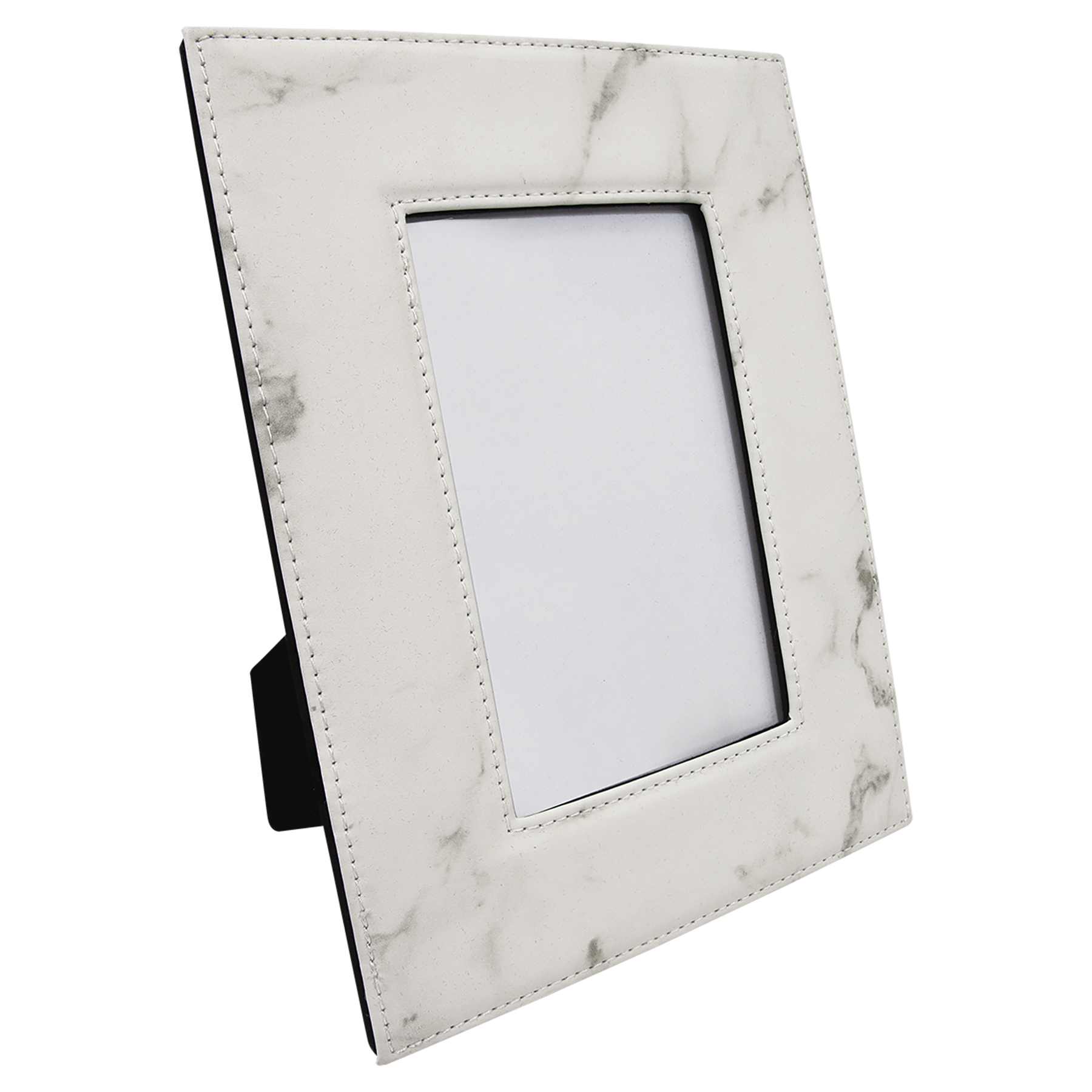 4" x 6" White Marble Leatherette Photo Frame – item LLF1446 image 3