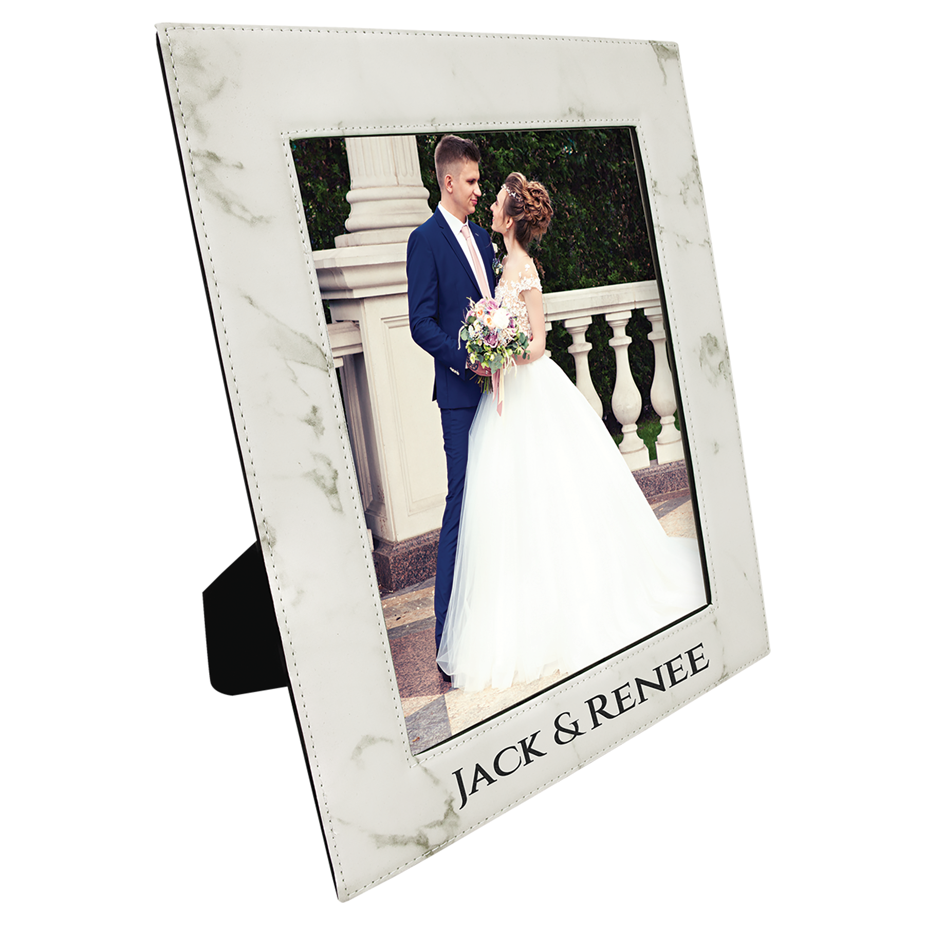 8" x 10" White Marble Leatherette Photo Frame – item LLF14810 image 3
