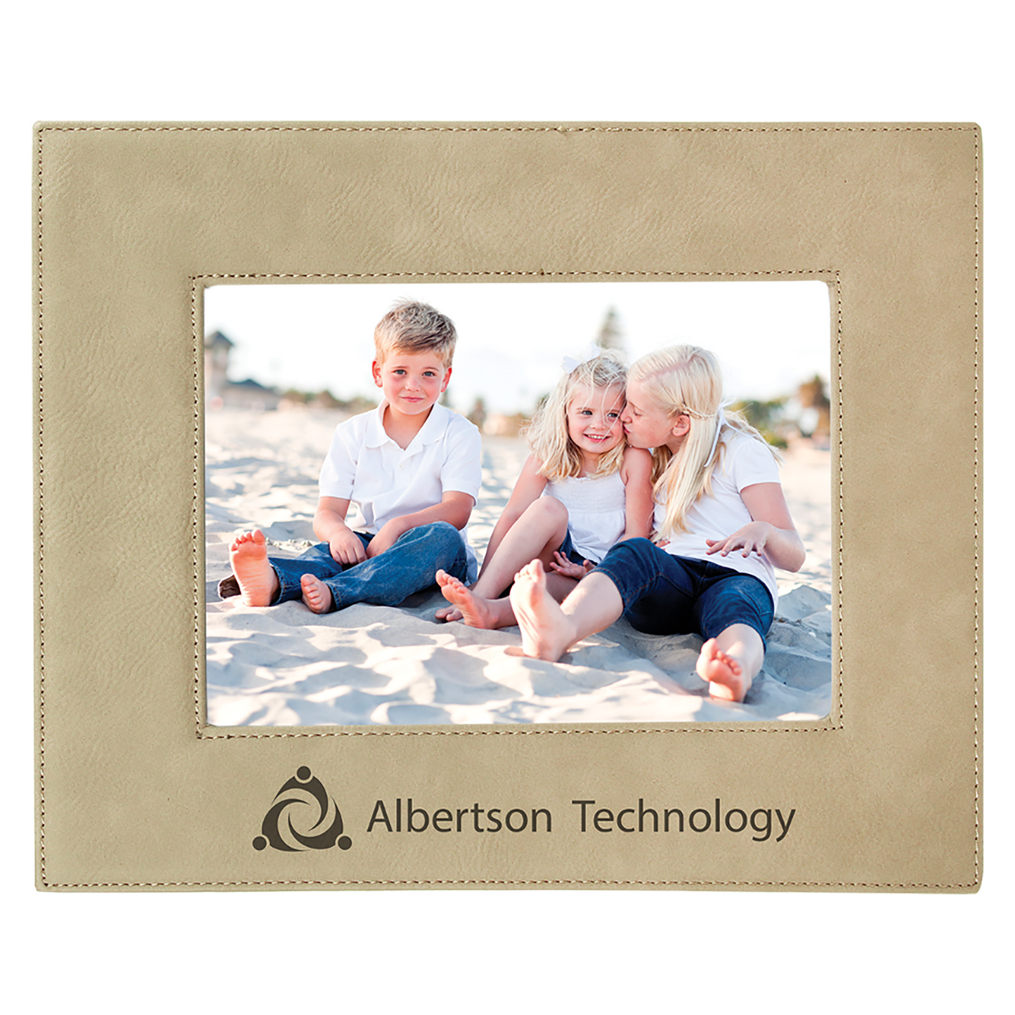 5" x 7" Light Brown Leatherette Photo Frame – item LLF157