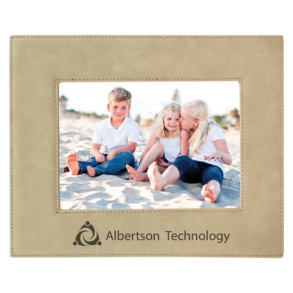 5" x 7" Light Brown Leatherette Photo Frame – item LLF157