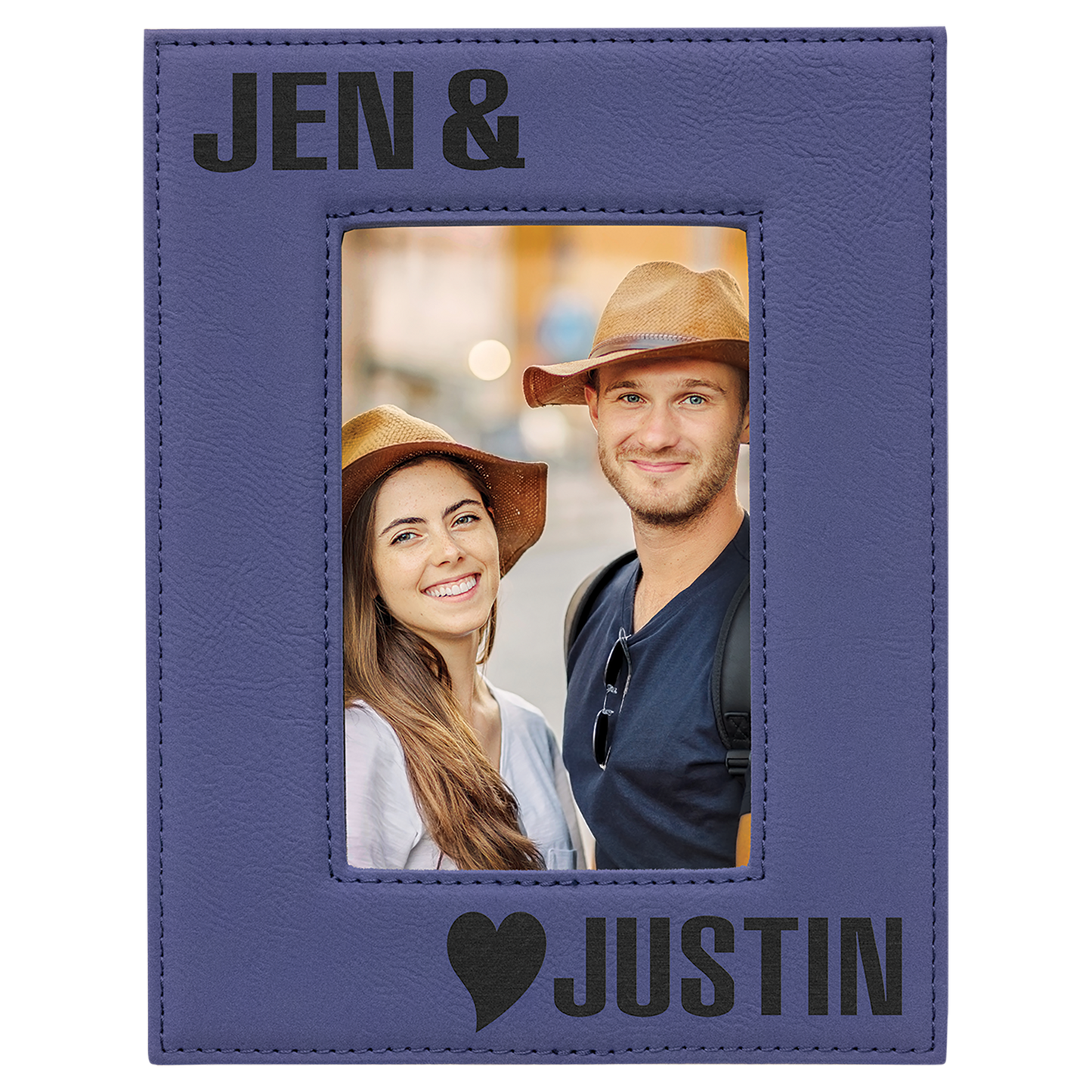 4" x 6" Purple Leatherette Photo Frame – item LLF1746